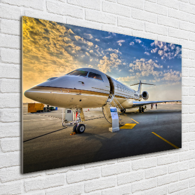 Glass wall art large Plane