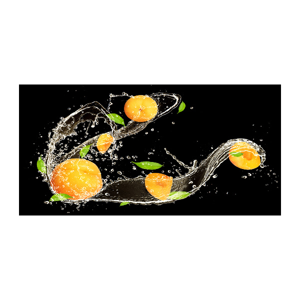 Glass art print Apricots and water