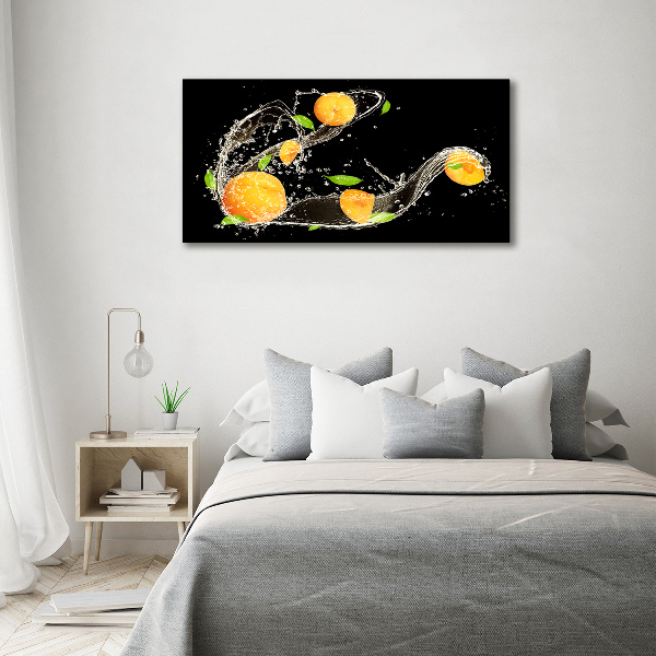 Glass art print Apricots and water