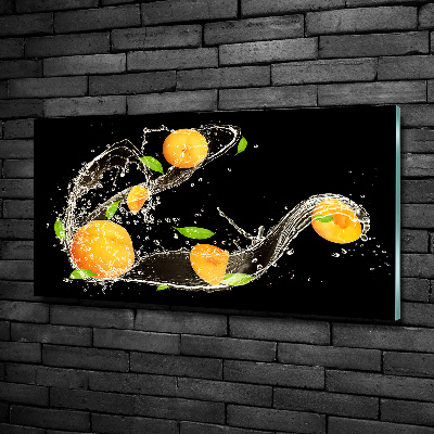 Glass art print Apricots and water