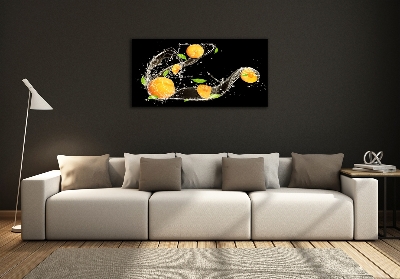 Glass art print Apricots and water