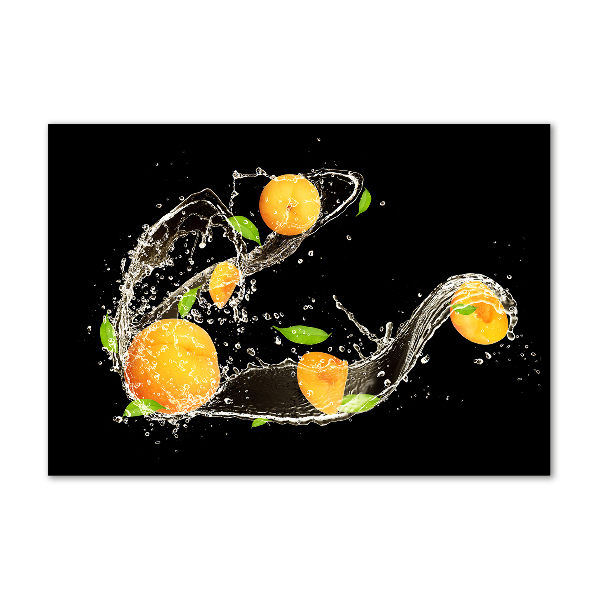 Glass art print Apricots and water