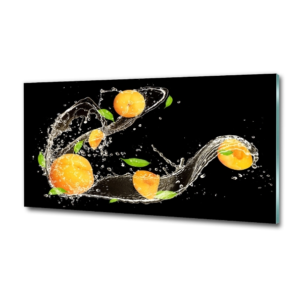 Glass art print Apricots and water