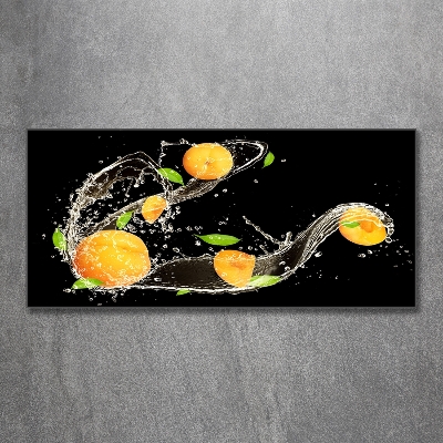 Glass art print Apricots and water