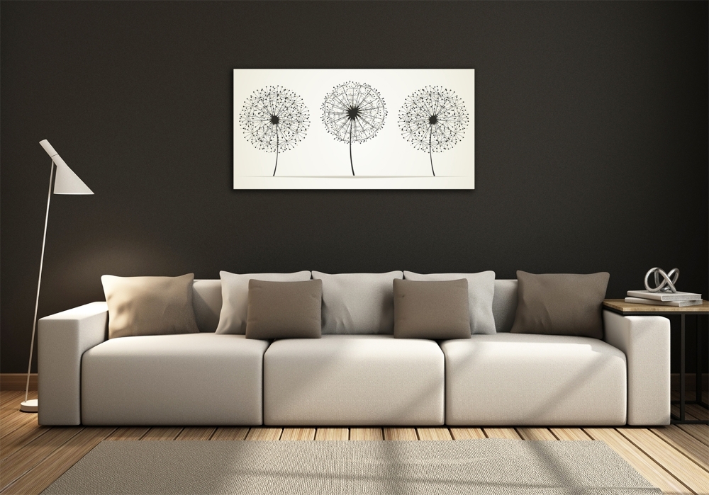 Photo printed on glass Dandelions