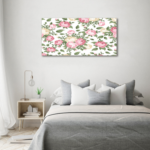 Wall art on glass Roses