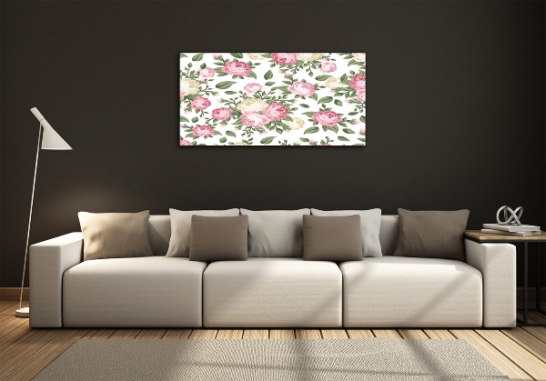 Wall art on glass Roses