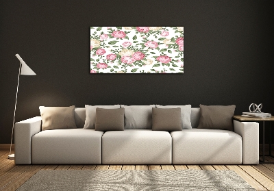 Wall art on glass Roses