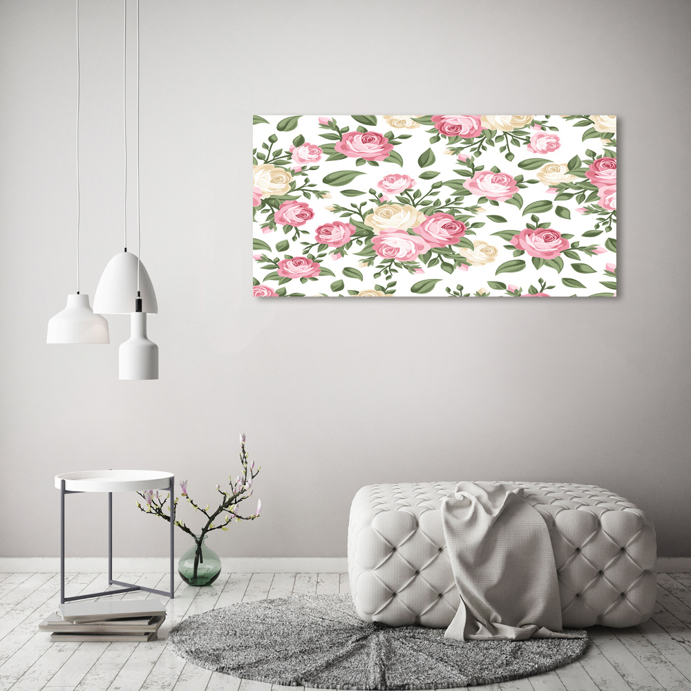 Wall art on glass Roses