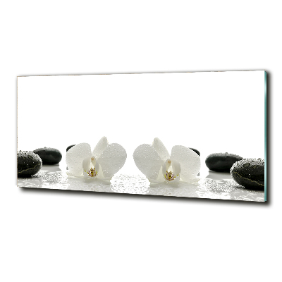 Glass picture wall art Orchid