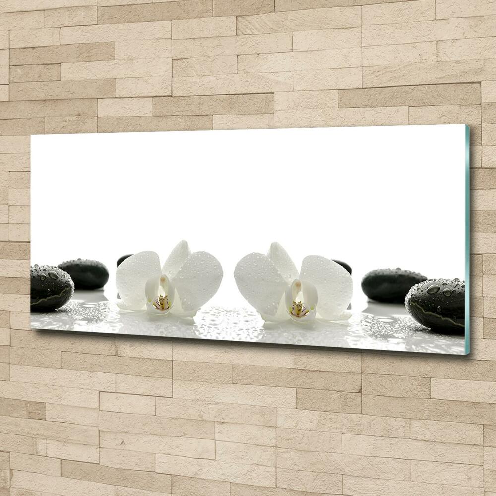 Glass picture wall art Orchid