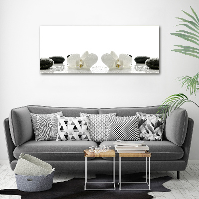 Glass picture wall art Orchid