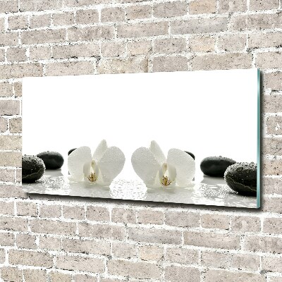 Glass picture wall art Orchid