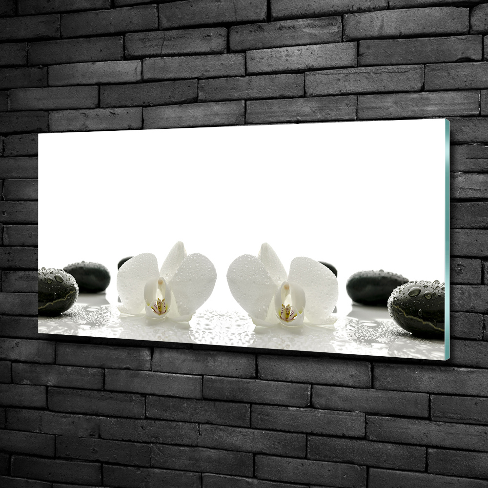 Glass picture wall art Orchid