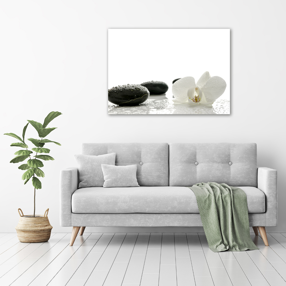 Glass picture wall art Orchid