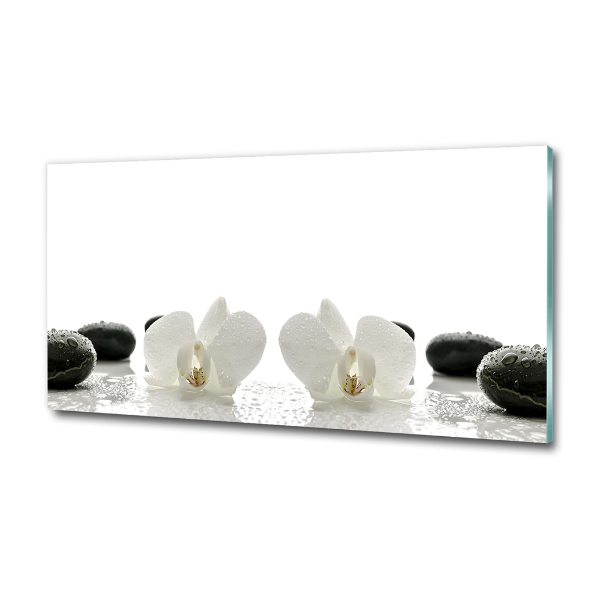 Glass picture wall art Orchid