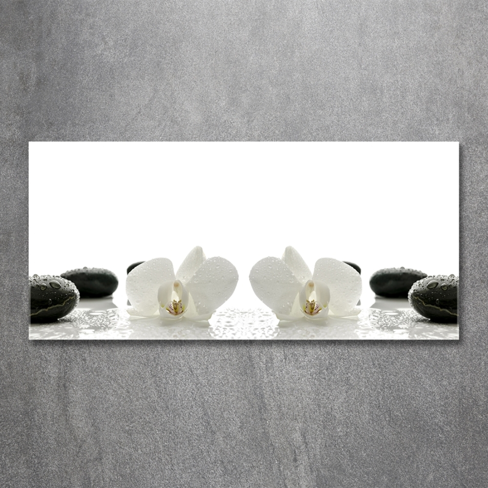 Glass picture wall art Orchid