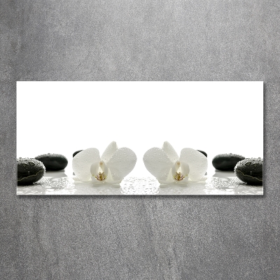 Glass picture wall art Orchid