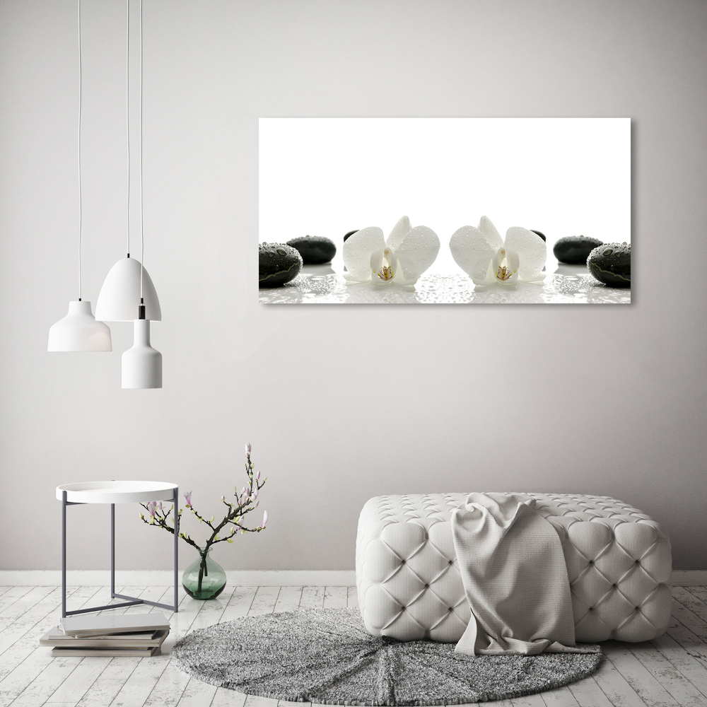 Glass picture wall art Orchid