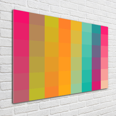 Wall art on glass Colorful squares