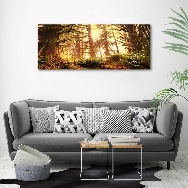 Glass wall art large The rainforest