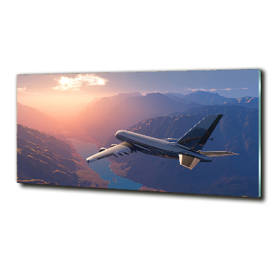 Glass wall art large Plane