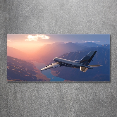 Glass wall art large Plane