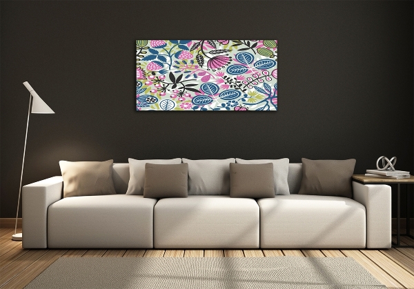 Glass art print Floral pattern