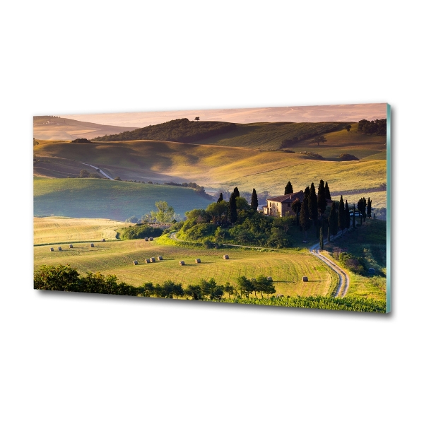 Glass wall art large Tuscany italy