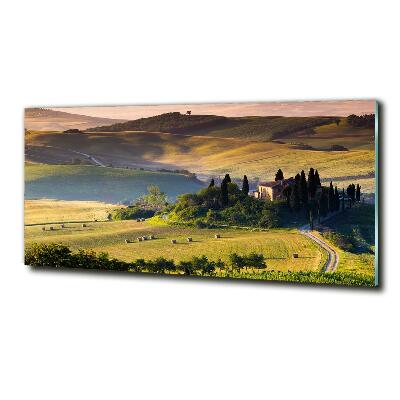 Glass wall art large Tuscany italy