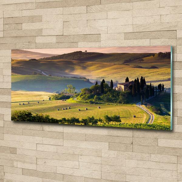 Glass wall art large Tuscany italy