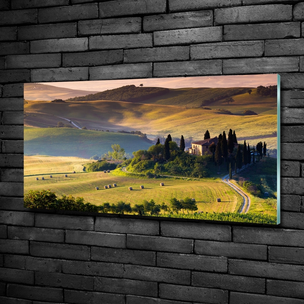 Glass wall art large Tuscany italy