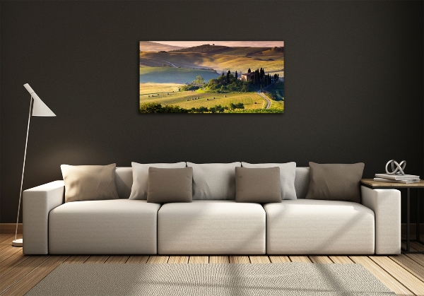 Glass wall art large Tuscany italy