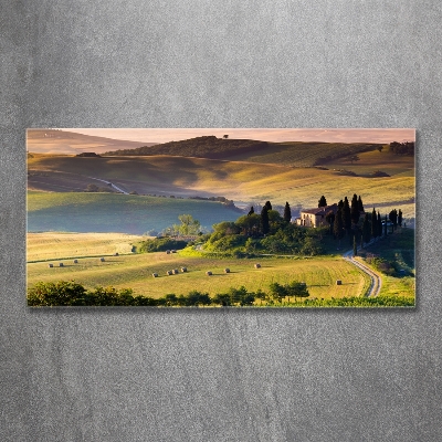 Glass wall art large Tuscany italy