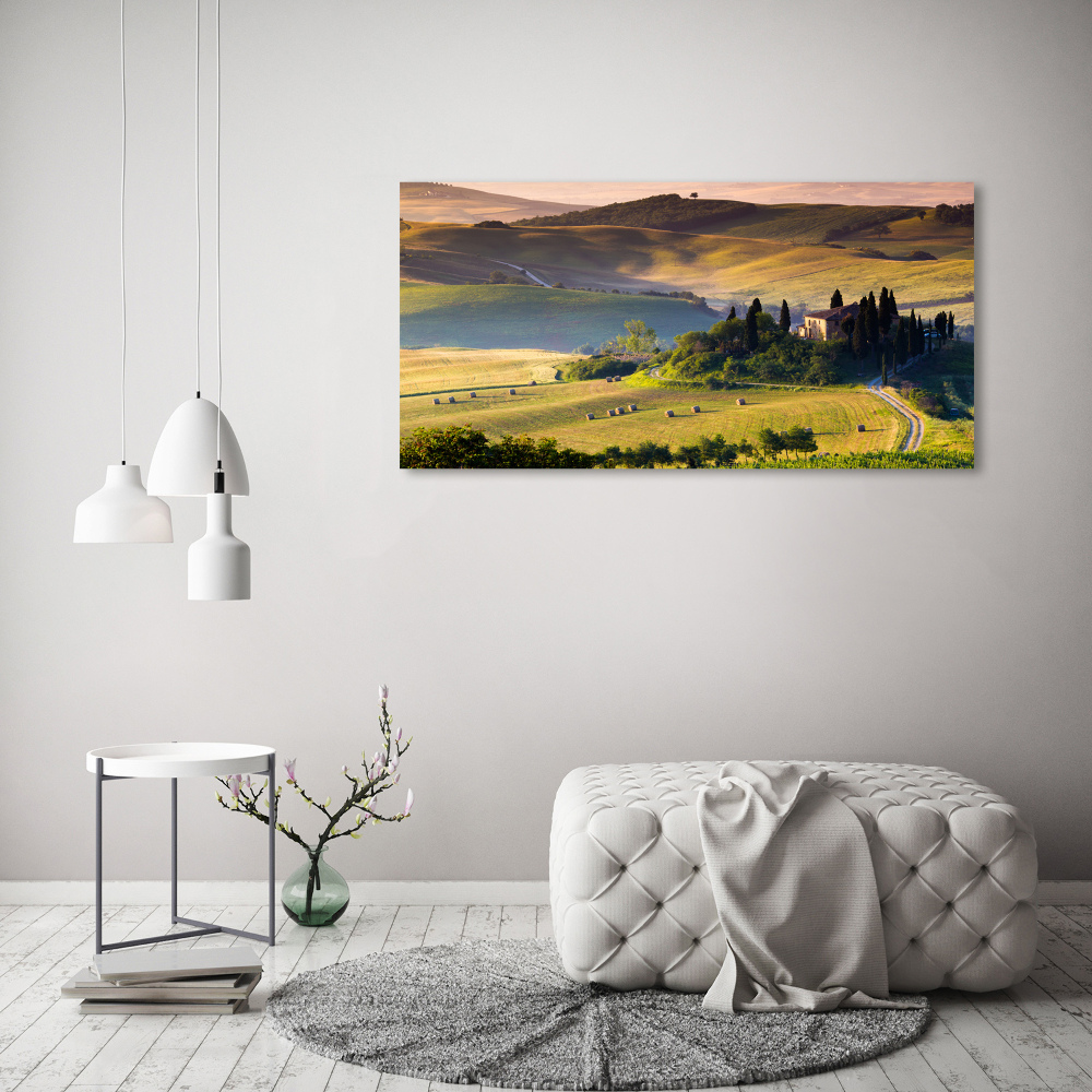 Glass wall art large Tuscany italy