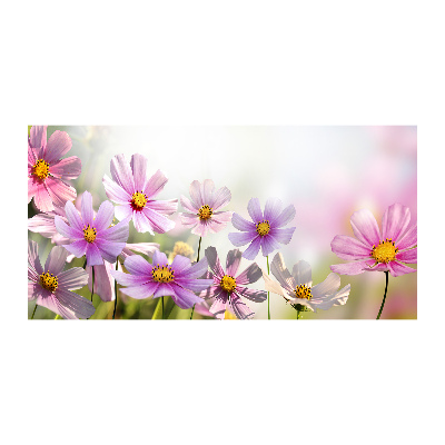 Glass picture wall art Flowers in the meadow