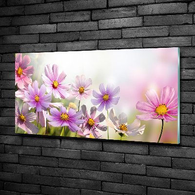 Glass picture wall art Flowers in the meadow