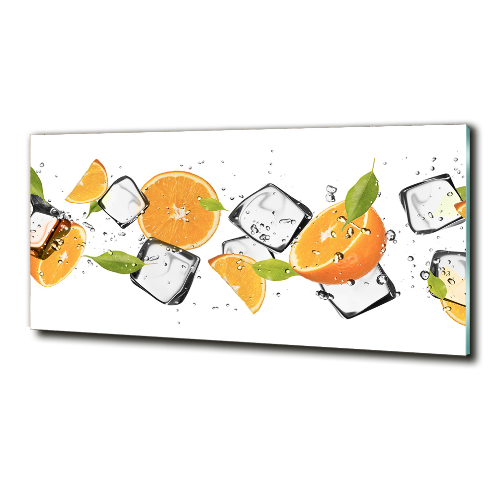 Glass art picture Ice oranges