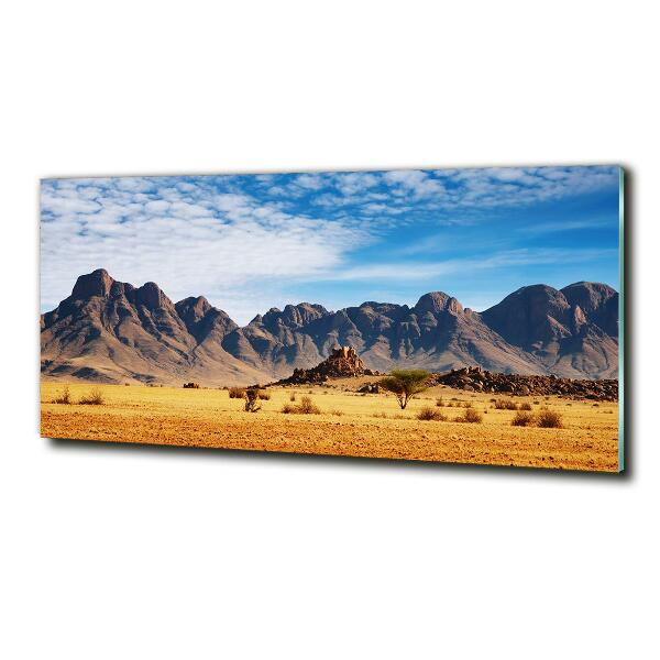 Glass wall art large Rocks in namibia