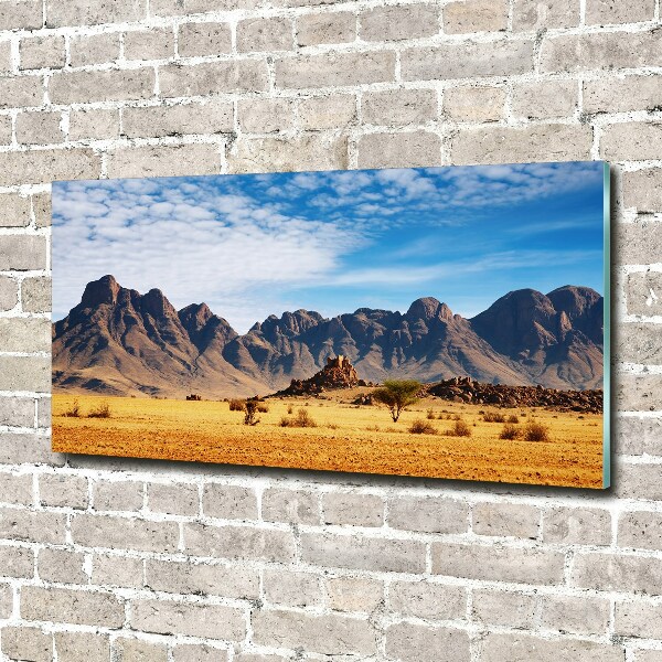 Glass wall art large Rocks in namibia