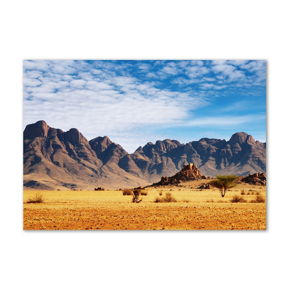 Glass wall art large Rocks in namibia