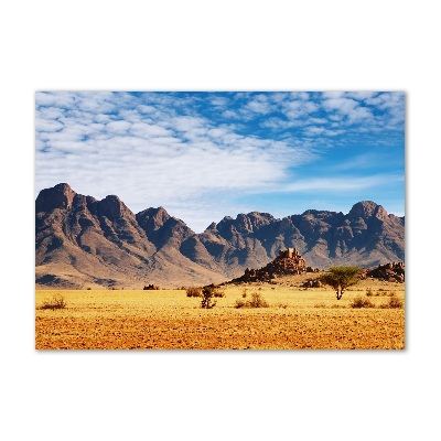 Glass wall art large Rocks in namibia