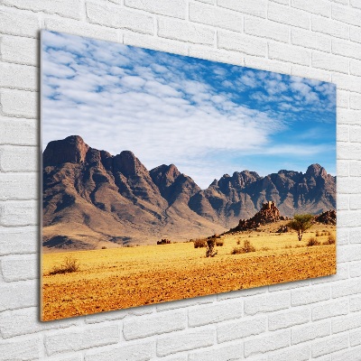 Glass wall art large Rocks in namibia