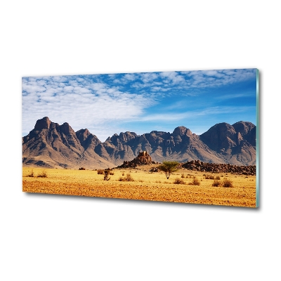 Glass wall art large Rocks in namibia