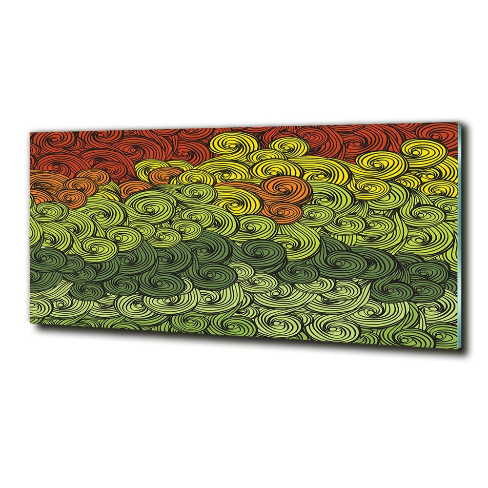 Glass art print Colorful waves