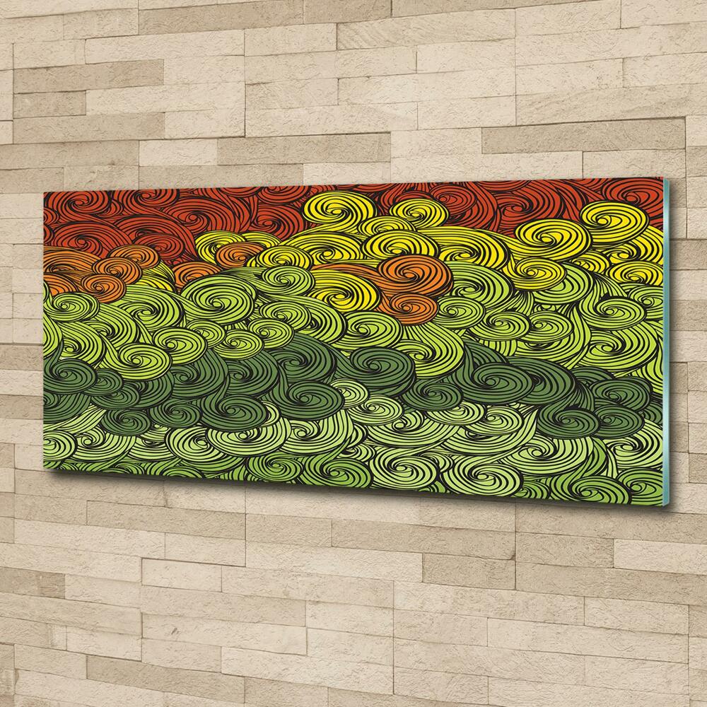 Glass art print Colorful waves