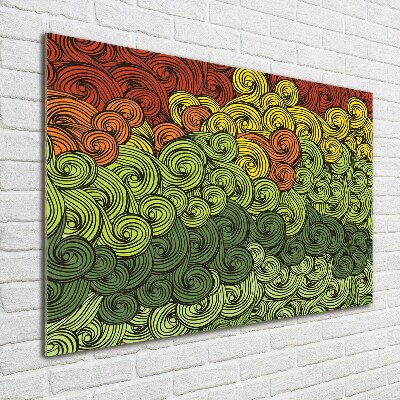 Glass art print Colorful waves