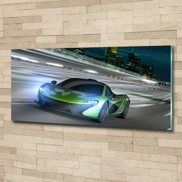 Glass wall art large Racer