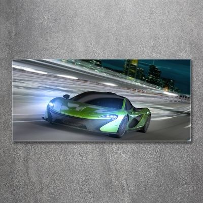 Glass wall art large Racer