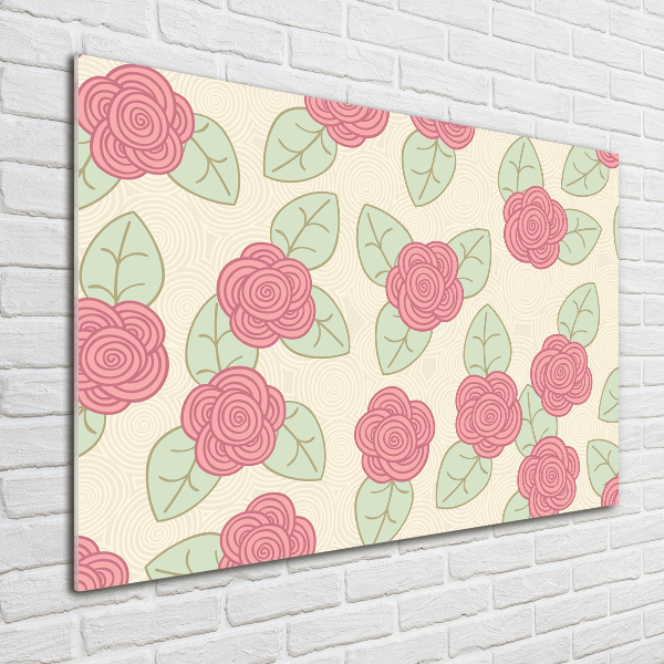 Wall art on glass Roses